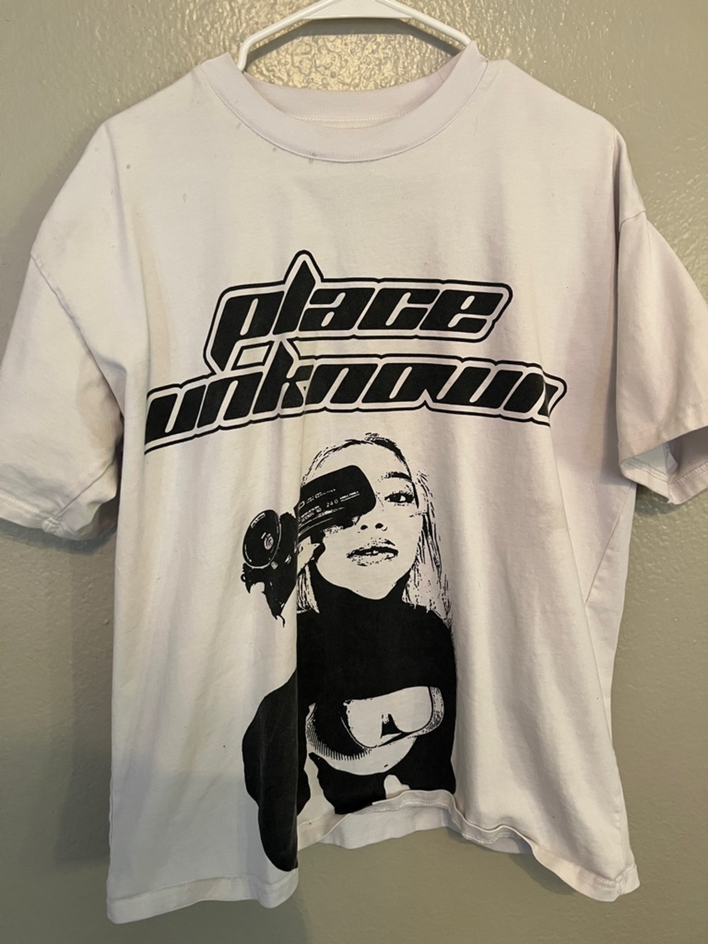 Place Unknown White Tee with Black Butterfly Label